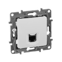 *Механизм розетки информ. 1-м СП бел. Etika RJ45 CAT.5 UTP