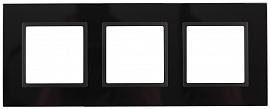 Рамка на 3-м Elegance 14-5103-05 стекло, чёрный+антр ЭРА