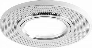 *Светильник встраиваемый с белой LED подсветкой Feron CD956 MR16 G5.3 белый, хром, 15LED*2835 4000K