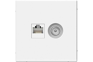 Розетка компьютерная + телевизионная 2-м ArtGallery RJ45 + TV кат.5E бел. SE