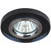 Светильник DK7 CH/BK ЭРА декор стекло круглое MR16,12V/220V, 50W, хром/черный