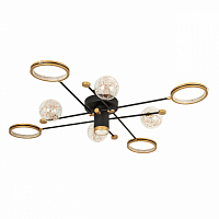 Потолочный светильник LED4U L3115-8 черный/золото LED 45Вт 3000-6500К пульт 1180*185мм