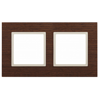 Рамка 2-м Elegance 14-5302-09 дерево, дуб+сл. кость ЭРА
