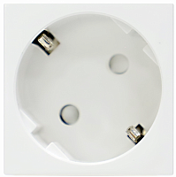 Розетка 2К+З нем. ст. 45гр, с з/ш бел, (45х45) Donel