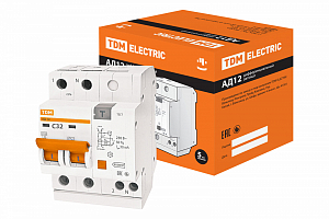 Выключатель автоматический дифференциального тока АД12 2Р 32А 30мА TDM
