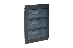 Бокс IEK ЩРВ-П-36 черный встраиваемый пластик Krepta IP41 503х342х102
