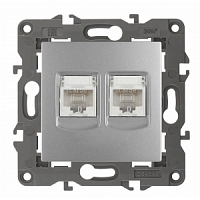 Механизм розетки компьютерной 2-м Elegance RJ45 IP20 14-3108-03 алюм. ЭРА