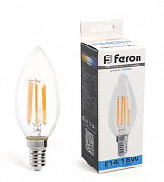 Лампа светодиодная, (15W) 230V E14 6400K прозрачная, LB-717