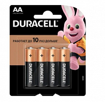 Батарейки Duracell АА алкалиновые 1,5v 4 шт. LR6-4BL Basic (CN)