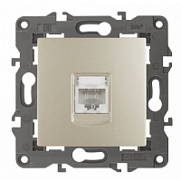 Механизм розетки компьютерной 1-м Elegance RJ45 IP20 14-3107-04 шампань ЭРА