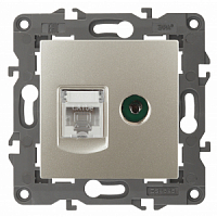 Механизм розетки компьютерной + телевизионной 2-м Elegance RJ45 + TV IP20 14-3110-04 шампань ЭРА