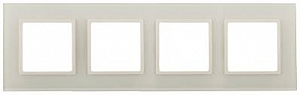 Рамка 4-м Elegance 14-5104-02 стекло,сл.кость+сл.кость ЭРА