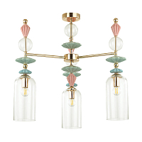 Люстра потолочная Odeon Light Classic Bizet 3*E14 ODL_EX21 65 золото/разноцветн./керамика/стекло