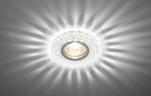 Светильник потолочный с диодной подсветкой, ограненное стекло, прозрачныйCRYSTAL LED 18 GX53