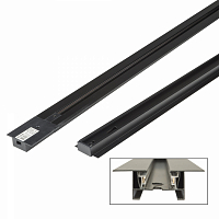 **Шинопровод одноф. встраиваемый 2м Volpe UBX-Q123 RS2 BLACK 200 SET01 тип R черный (ввод в компл.)