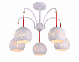 Люстра на штанге Escada 642/5P 5*E14 580*580*440мм White/Red