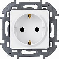 Механизм розетки 1-м СП Inspiria 16А IP20 250В 2P+E немец.ст. бел. Legrand