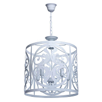 Подвесная люстра MW-Light Замок 11 5*E14 D450 H1300/1900 белая, узор
