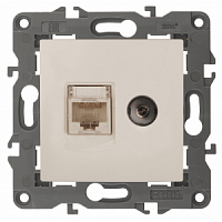 Механизм розетки компьютерной + телевизионной 2-м Elegance RJ45 + TV IP20 14-3110-02 сл.кость ЭРА