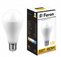 Лампа светодиодная, (20W) 230V E27 2700K A65, LB-98