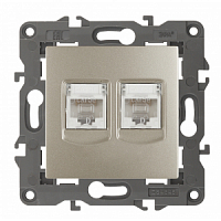 Механизм розетки компьютерной 2-м Elegance RJ45 IP20 14-3108-04 шампань ЭРА