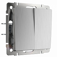 Выключатель 2-кл серебряный рифленый WL09-SW-2G / W1120009 WERKEL a051355
