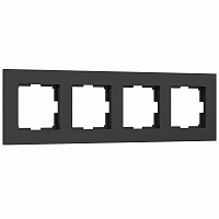 Рамка на 4 поста Werkel Slab W0042908 черный матовый