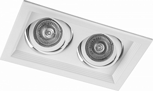 Светильник ИВО-2х50W G5.3 поворотный прямоугольный белый