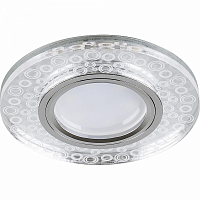 Свет-к встр. Feron CD961 потолоч. MR16 G5.3, прозрачный хром, с LED подсветкой 15LED*2835 SMD 4000K