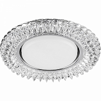 Светильник встраиваемый с белой LED подсветкой Feron CD4035 GX53, прозрачный, хром, 20LED*2835 SMD