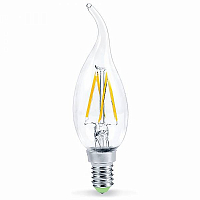 **Лампа светодиодная LED-СВЕЧА НА ВЕТРУ-deco 5.0Вт 230В Е27 4000К 450Лм прозрачная IN HOME