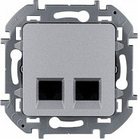 Механизм розетки компьютерной 2-м Inspiria RJ45 кат.5E UTP сл.алюм. Legrand