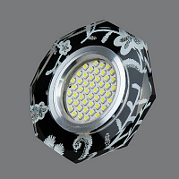 **Светильник встраиваемый Elvan 8220-MR16-BK-SV-LED 4К подсветка, чёрный+белый