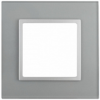 Рамка 1-м Elegance 14-5101-03 стекло, алюм.+алюм. ЭРА