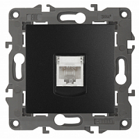 Механизм розетки компьютерной 1-м Elegance RJ45 IP20 14-3107-05 антрацит ЭРА