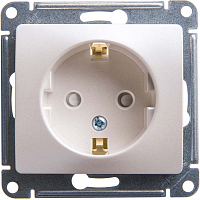 Механизм розетки 1-м СП Glossa 16А IP20 250В с заземл. перламутр. SE