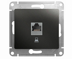 Механизм розетки комп. 1-м СП Glossa RJ45 кат.5E антрацит SE