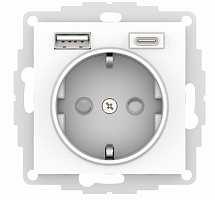 Механизм розетки ATLAS DESIN 16А с 2-мя заряд. устройст. USB тип A+C 5В/2.4А/3.0А 2х5В/1.5А лотос SE