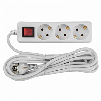 Удлинитель бытовой 3гн., 10м, з/к, кнопка GES-16-3x100-3-10m-S General