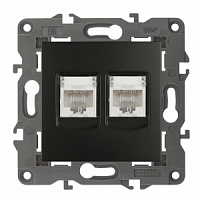 Механизм розетки компьютерной 2-м Elegance RJ45 IP20 14-3108-05 антрацит ЭРА