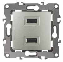 Устройство зарядное USB, 230В/5В-2100мА, IP20, Эра12, перламутр 12-4110-15 ЭРА