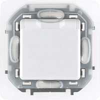 Механизм розетки 1-м СП Inspiria 16А IP44 250В 2P+E защ.шторки/крышка немец.ст.бел. Legrand
