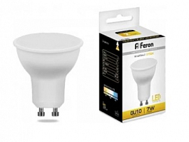 Лампа светодиодная LED 7вт 230в GU10 теплая LB-26 80LED
