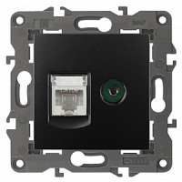 Механизм розетки компьютерной + телевизионной 2-м Elegance RJ45 + TV IP20 14-3110-05 антрацит ЭРА