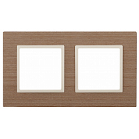 Рамка 2-м Elegance 14-5302-07 дерево, ясень+сл. кость ЭРА