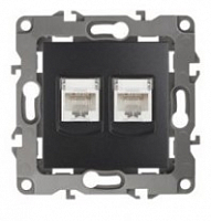 Розетка компьютерная 2-м Эра 12 RJ45 12-3108-05 антрацит Эра