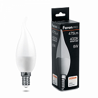 Лампа светодиодная Feron.PRO LB-1306 Свеча на ветру E14 6W 4000K OSRAM LED