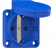 Розетка встраиваемая 16А/250V/2P+E/IP54 50x50 подключение сзади синяя безвинтовые клеммы 109-0b PCE