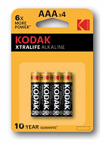 Батарейки Kodak LR03-4BL XTRALIFE Alkaline [K3A-4] (40/200/32000)