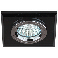 Светильник DK8 CH/BK ЭРА декор стекло квадрат MR16,12V/220V, 50W, хром/черный